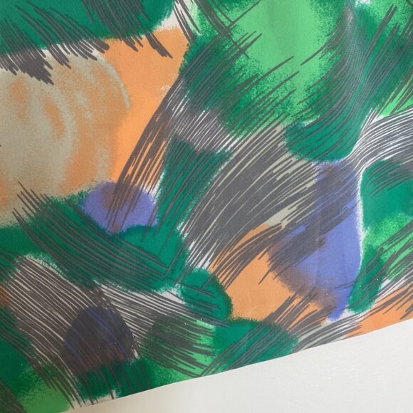 Vintage Pleated Skirt Women S/M Petites Green Purple Peach Geo 80s 90s Pockets - Picture 5 of 14